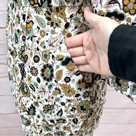 A.L.C. Silk Floral Paisley Tordi Long Sleeve Peplum Pocket Dress - Picture 8 of 11